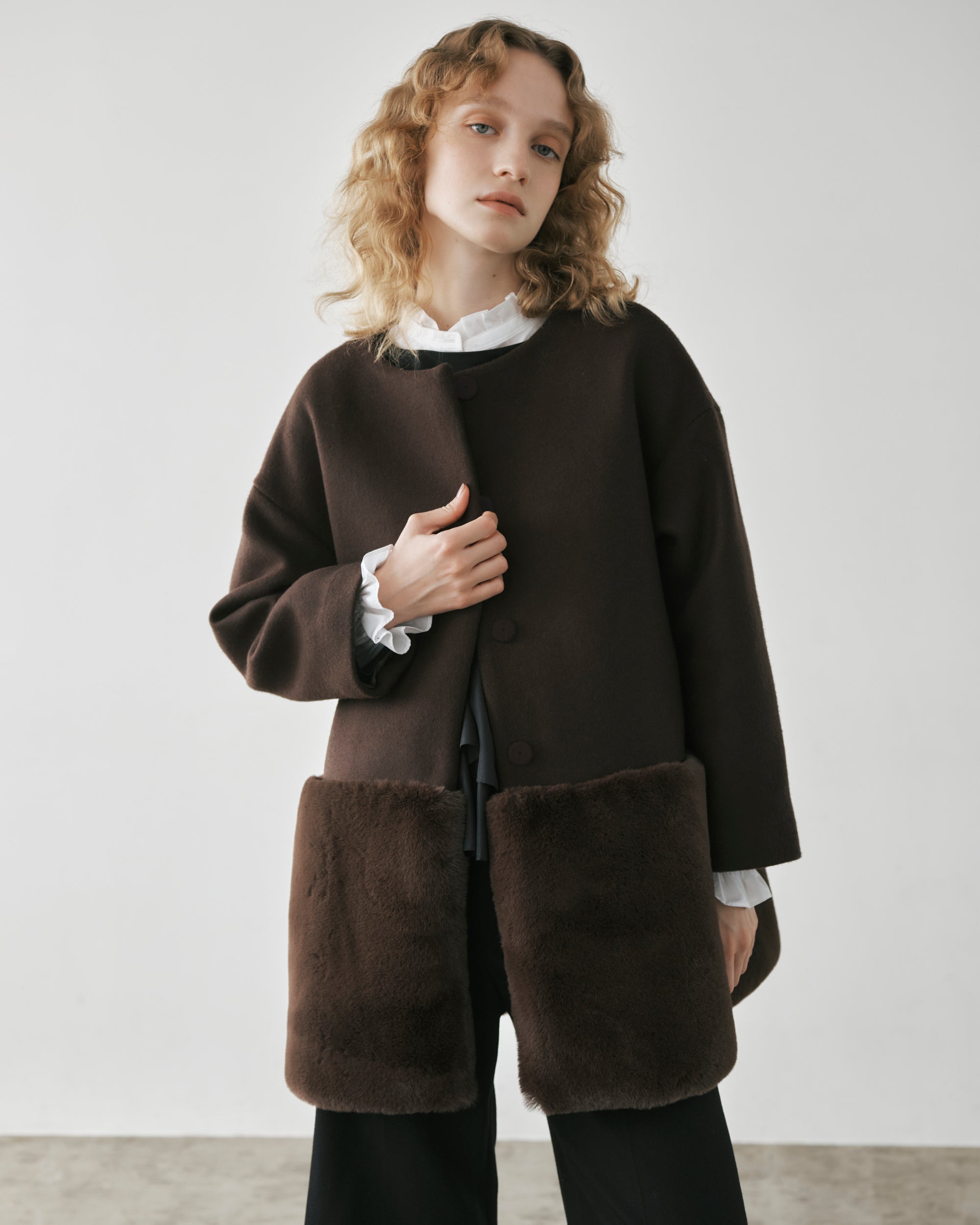 新品未使用タグ付き エムドットem. コクーンウールコート 黒 All – em.