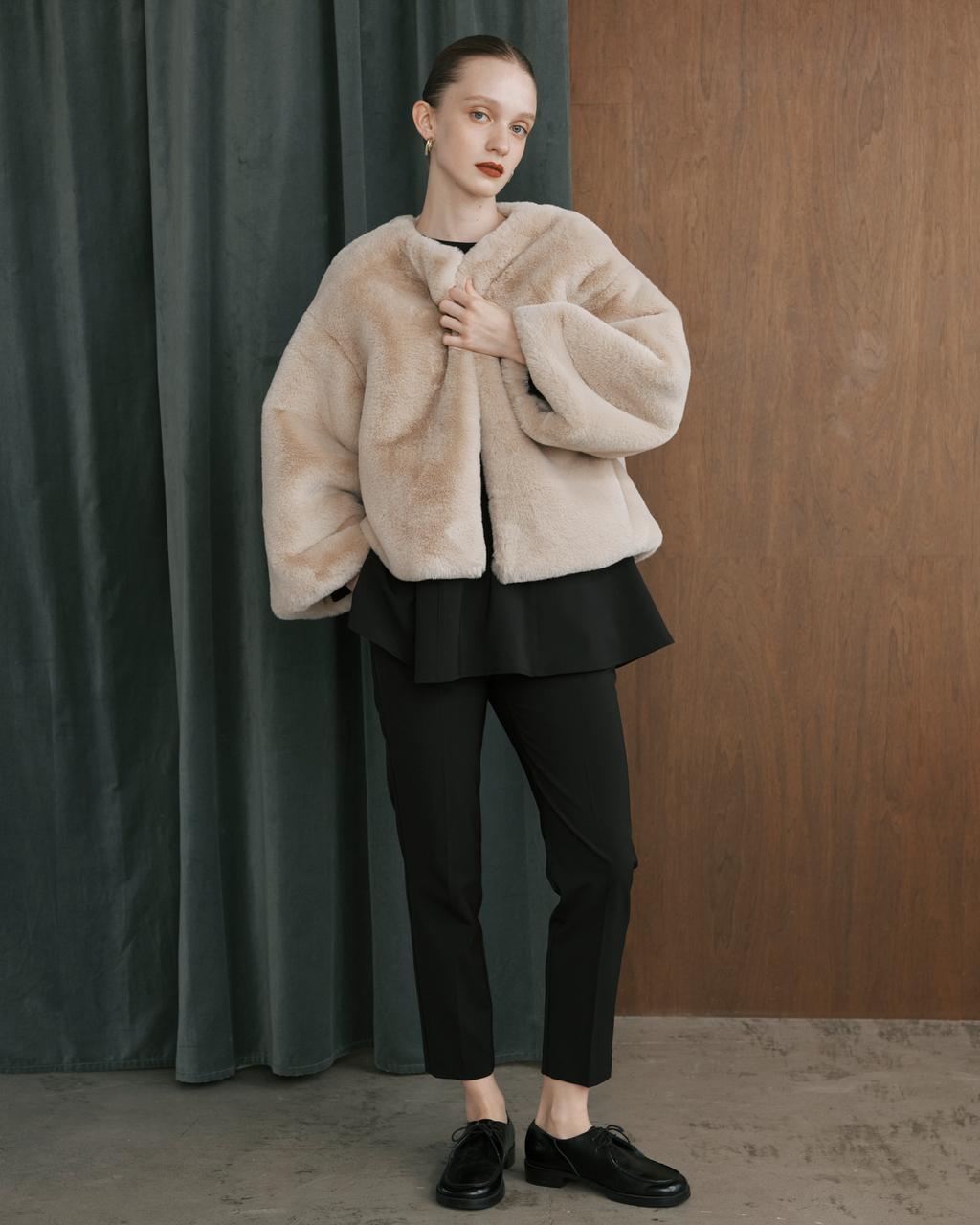 Faux Fur Short Coat – em. Faux Fur Short Coat – em.