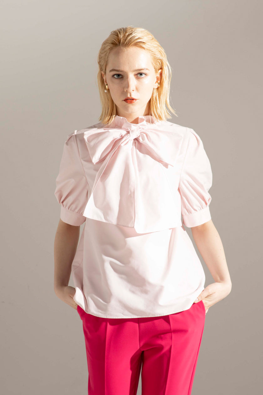 em.エムドット Front Ribbon Blouse フロントリボンブラウス-