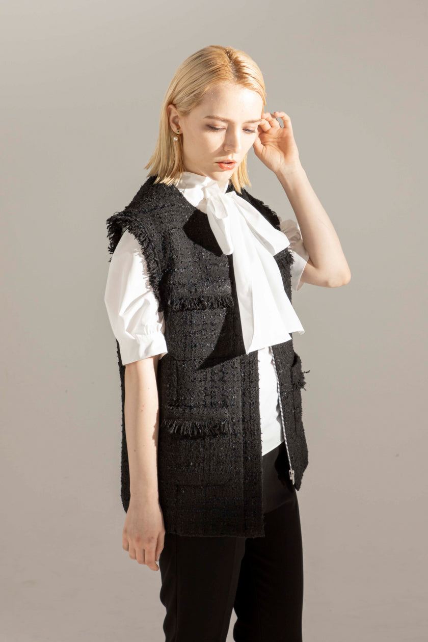 Ribbon Yarn Tweed Gilet