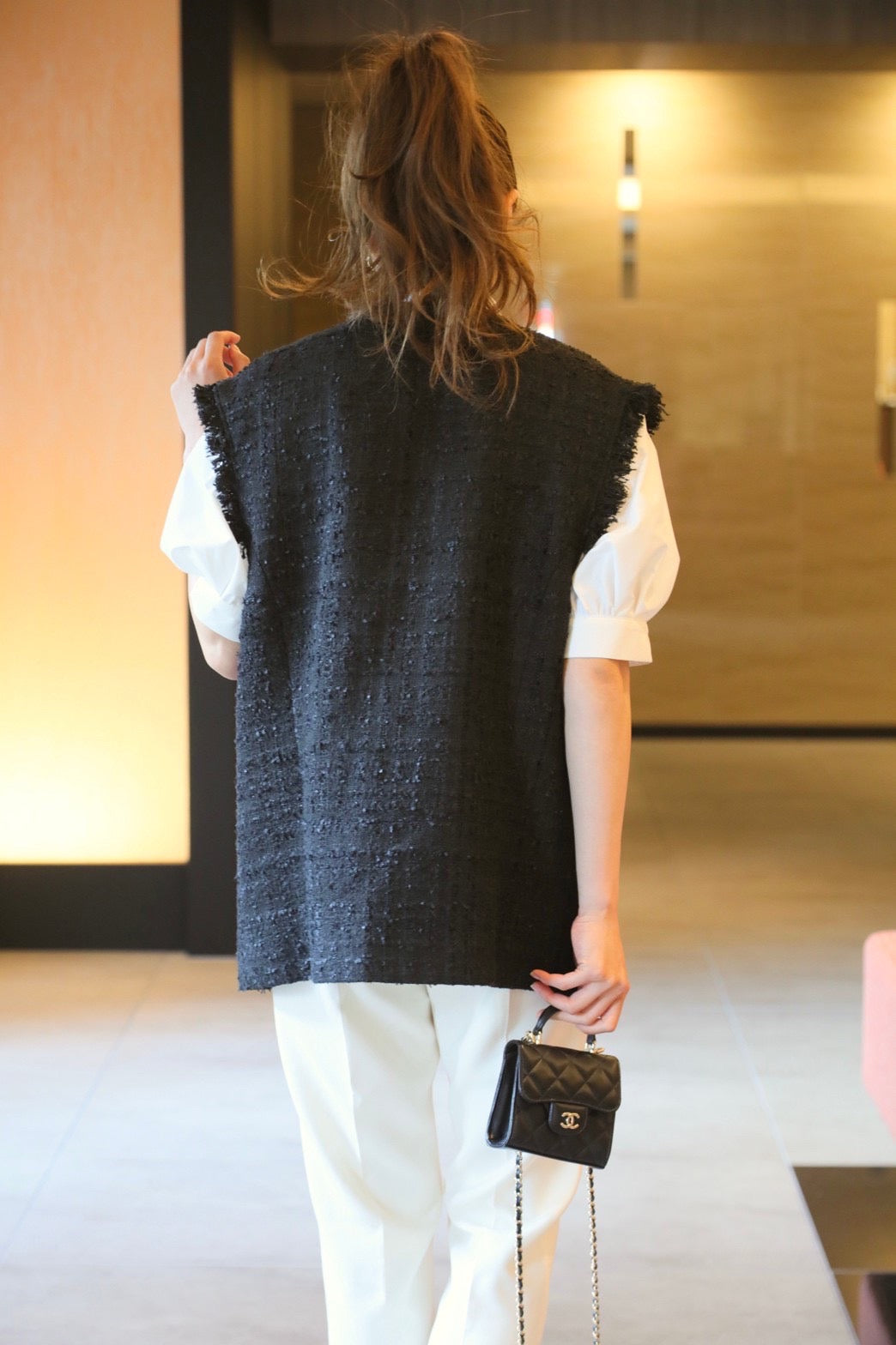 em. Tweed Gilet (Off White)