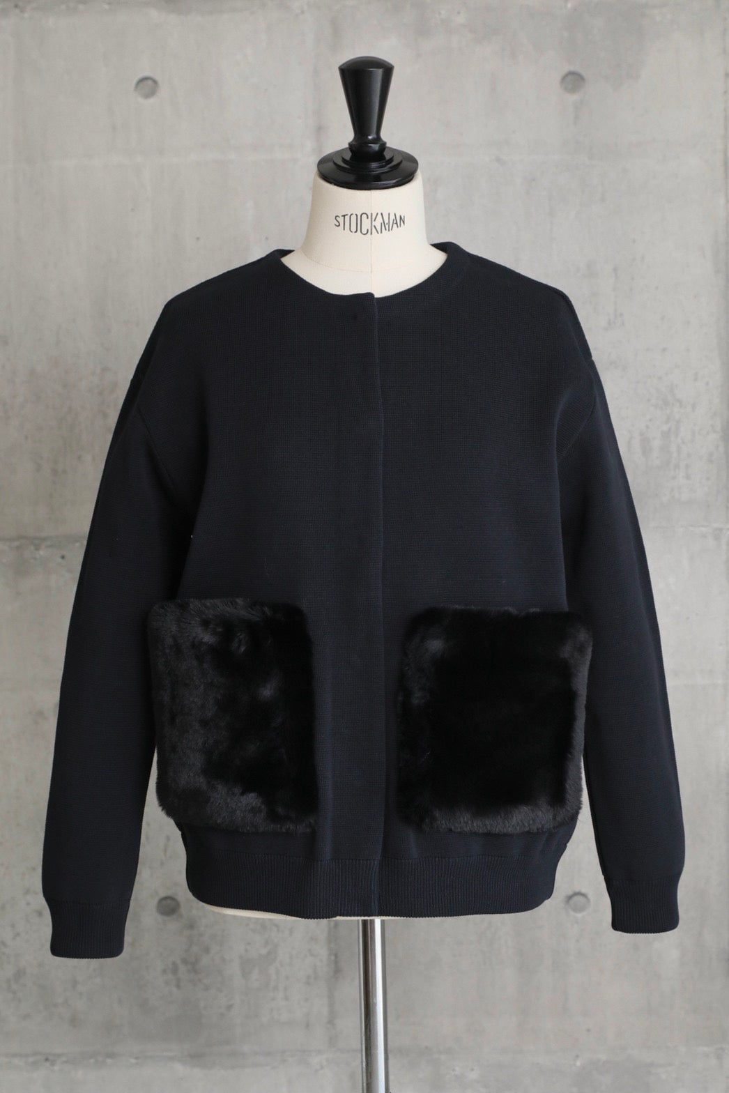 Fur clearance pocket cardigan